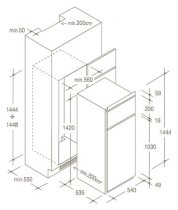 CANDY BUILT IN FRIDGE / FREEZER DUAL