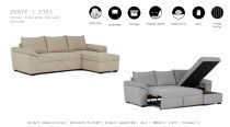 KARA L SHAPE SOFABED WITH STORAGE MICROFIBER TAUPE