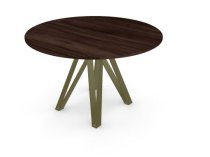 APPLE TABLE ROVERE WALNUT 120 EXT WITH BRONZE BASE